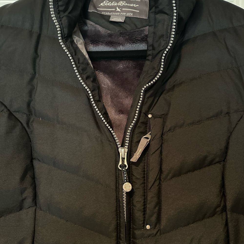 Eddie Bauer Women’s Black Sun Valley Down Duffle Coat. Size Large - Picture 8 of 9